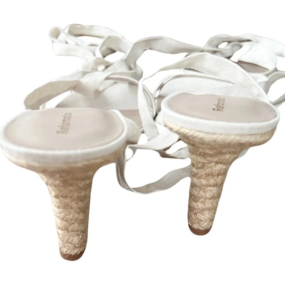 NEW REFORMATION Alessa Lace-up Espadrille Wedge Heels Sz 10